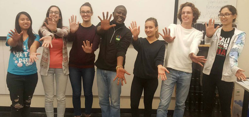 Team Botswana with Community Collaborator (center) Thabiso Blak Mashaba, CEO of These Hands, GSSE in Botswana.