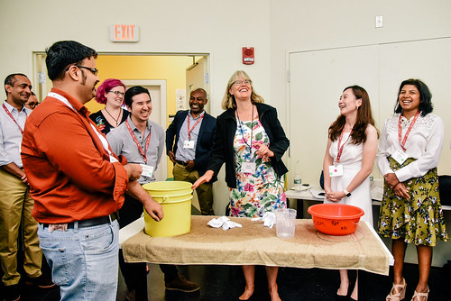 Amy Smith explains the participatory design process through a hands-on irrigation design activity